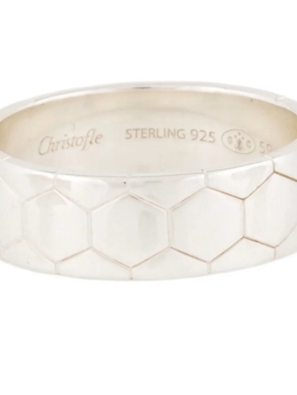 CHRISTOFLE STERLING SILVER 925 CDOE ROYALE BAND RING - Picture 2 of 10